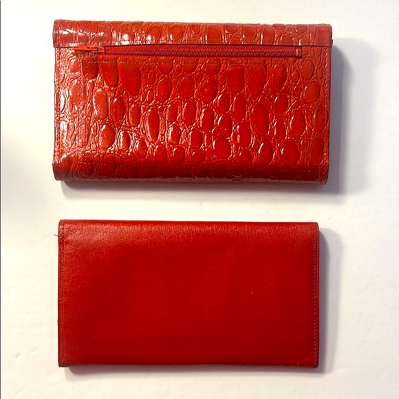 UC Red Wallet Set Vintage Elegant Red Crocodile Embossed - Picture 4 of 5